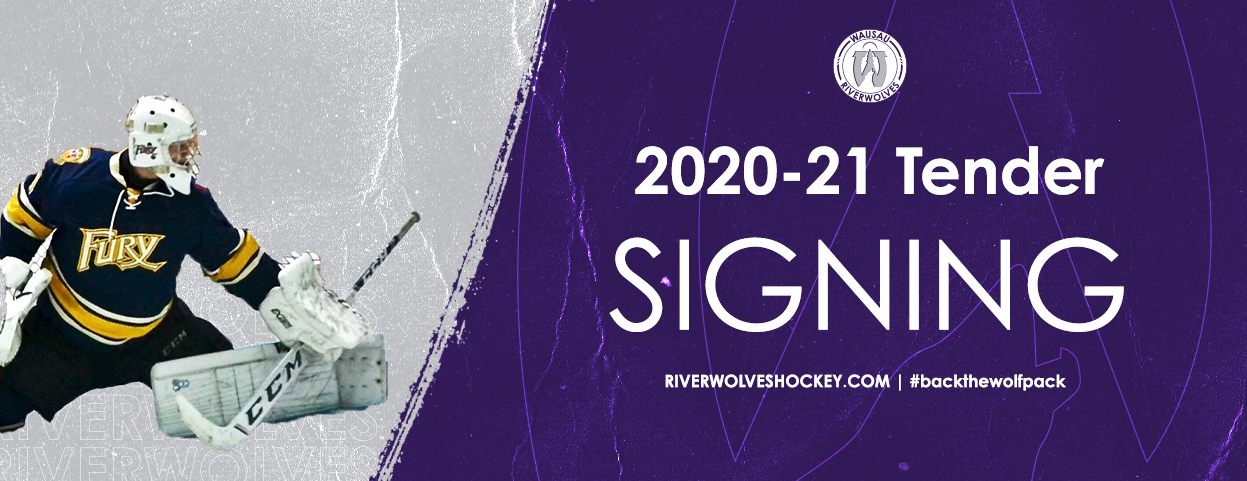 Dylan Baker Wausau RiverWolves Hockey Tender Signing
